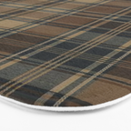 Classical Beige Brown Tartan Plaid Pattern Bath Mat Gallery Image 3