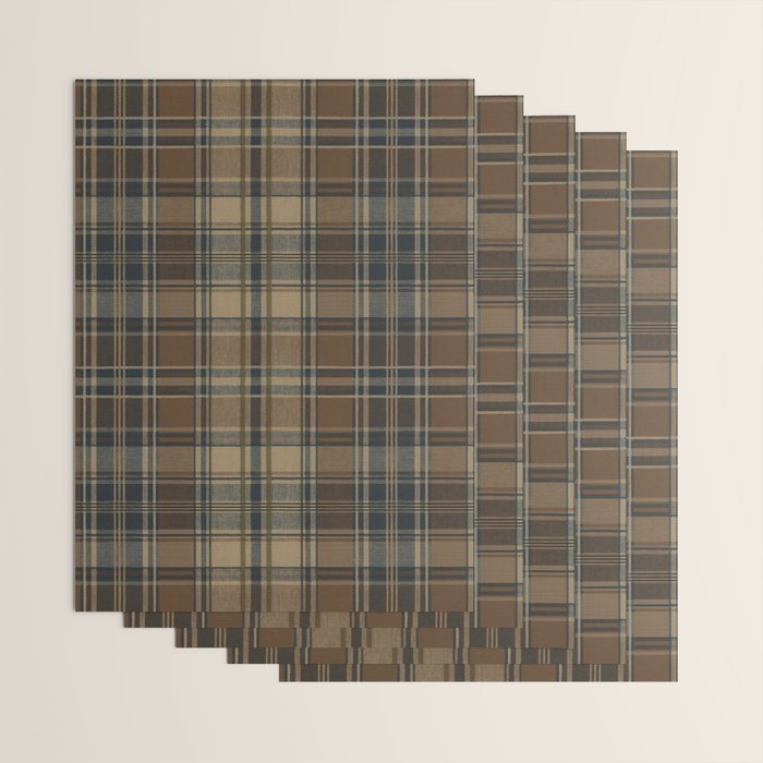Classical Beige Brown Tartan Plaid Pattern Wrapping Paper Gallery Image 3