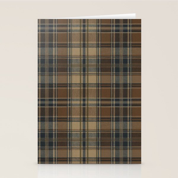Classical Beige Brown Tartan Plaid Pattern Stationery Card Gallery Image 1