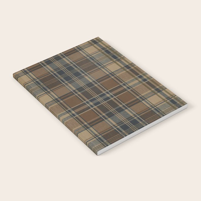 Classical Beige Brown Tartan Plaid Pattern Notebook Gallery Image 2