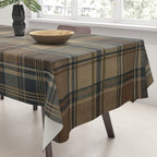 Classical Beige Brown Tartan Plaid Pattern Tablecloth Gallery Image 3