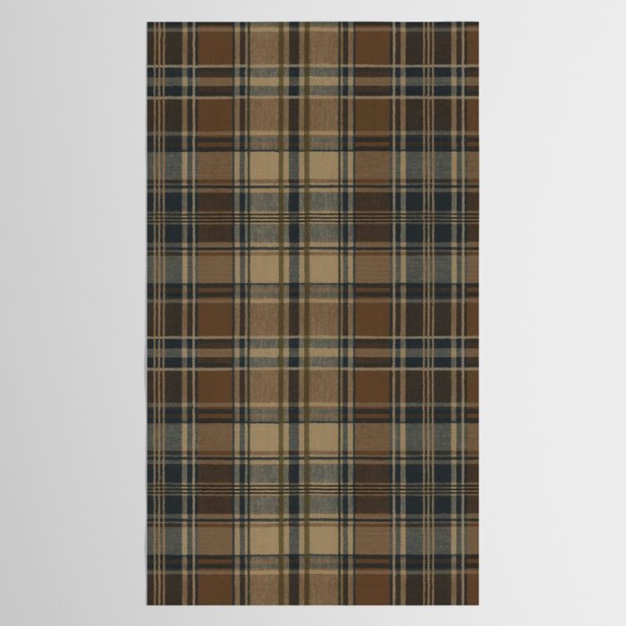 Classical Beige Brown Tartan Plaid Pattern Tablecloth Gallery Image 2