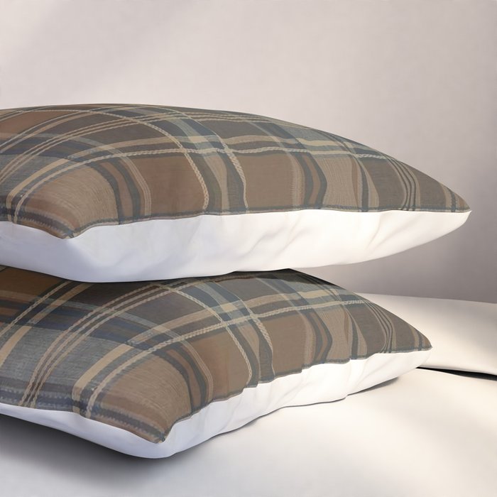 Classical Beige Brown Tartan Plaid Pattern Pillow Sham Gallery Image 3