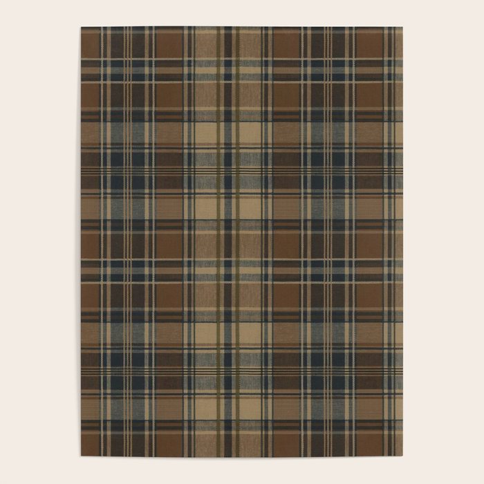 Classical Beige Brown Tartan Plaid Pattern Poster Gallery Image 4