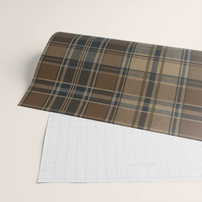 Classical Beige Brown Tartan Plaid Pattern Wrapping Paper Gallery Image 2