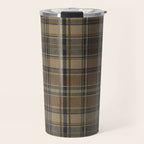 Classical Beige Brown Tartan Plaid Pattern Travel Mug Gallery Image 1