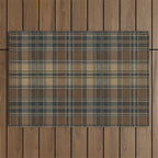 Classical Beige Brown Tartan Plaid Pattern Outdoor Rug Gallery Image 1