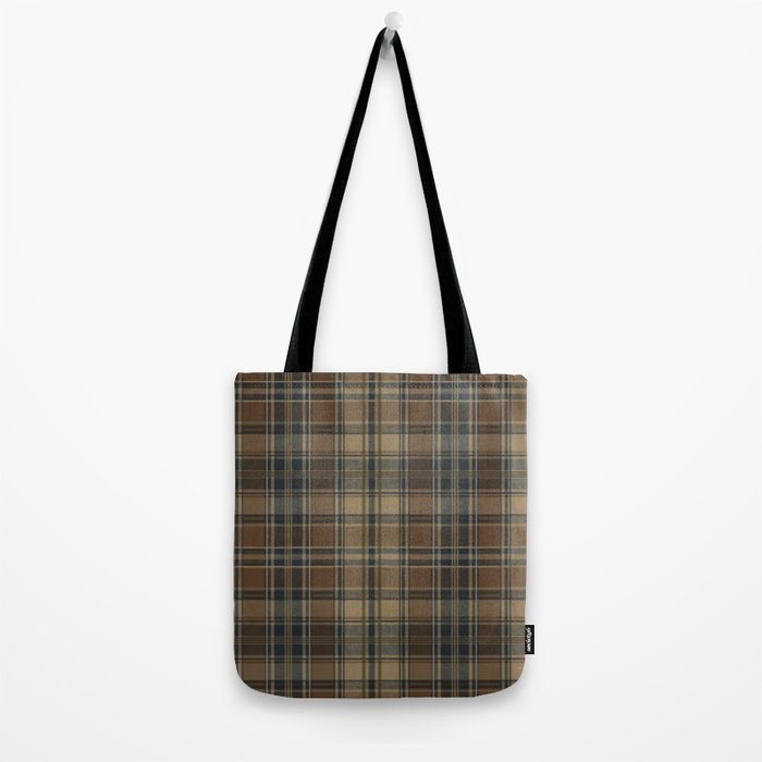 Classical Beige Brown Tartan Plaid Pattern Tote Bag Gallery Image 2