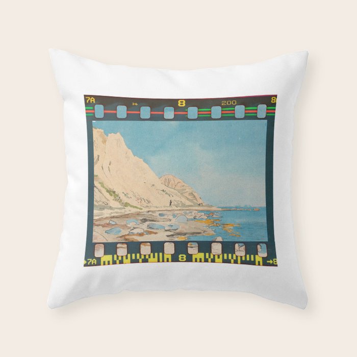 Technicolor Coastal Beach Throw Pillow Gallery Image 1