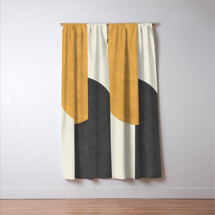 Halfmoon Colorblock - Gold Charcoal Window Curtain Gallery Image 3
