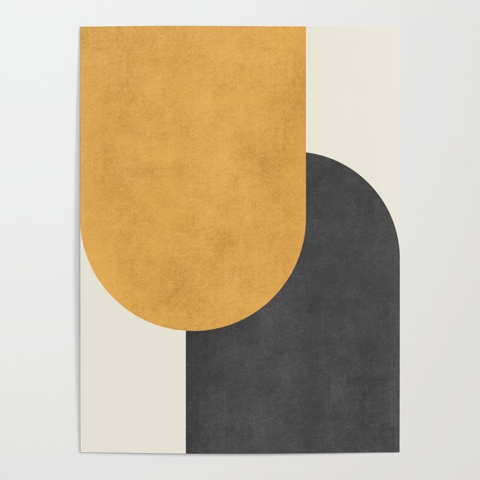 Halfmoon Colorblock - Gold Charcoal Poster Gallery Image 4
