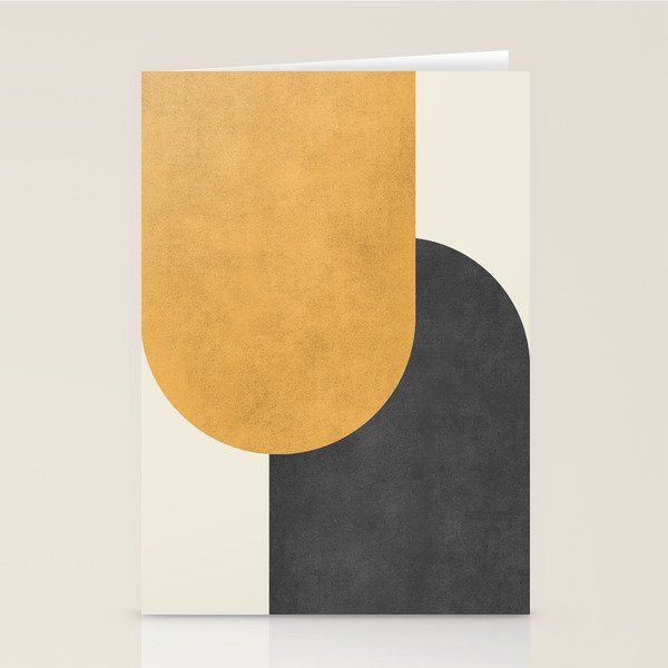 Halfmoon Colorblock - Gold Charcoal Stationery Card Gallery Image 2