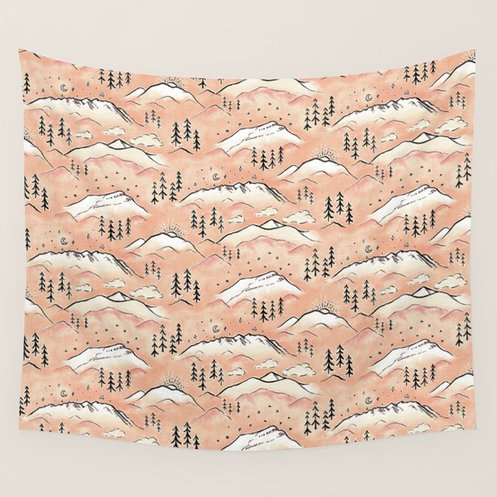 Monte Vista - peach Wall Tapestry Gallery Image 4
