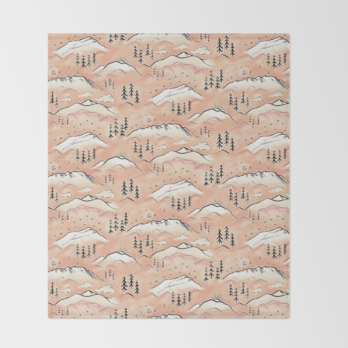 Monte Vista - peach Throw Blanket Gallery Image 2