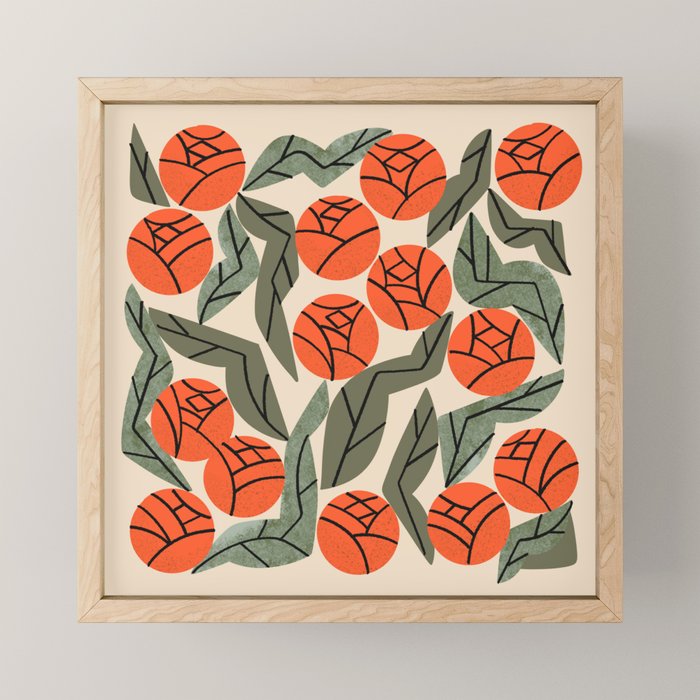 Hot Orange Blooms Mini Art Print Gallery Image 1