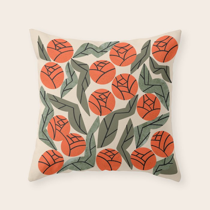 Hot Orange Blooms Throw Pillow Gallery Image 6