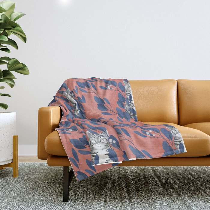 in the wild // repeat pattern Throw Blanket Gallery Image 1