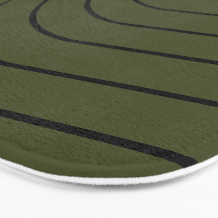 Minimal Arch XII Dark Green Modern Geometric Lines Bath Mat Gallery Image 3