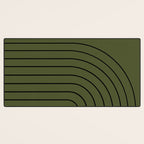 Minimal Arch XII Dark Green Modern Geometric Lines Desk Mat Gallery Image 3