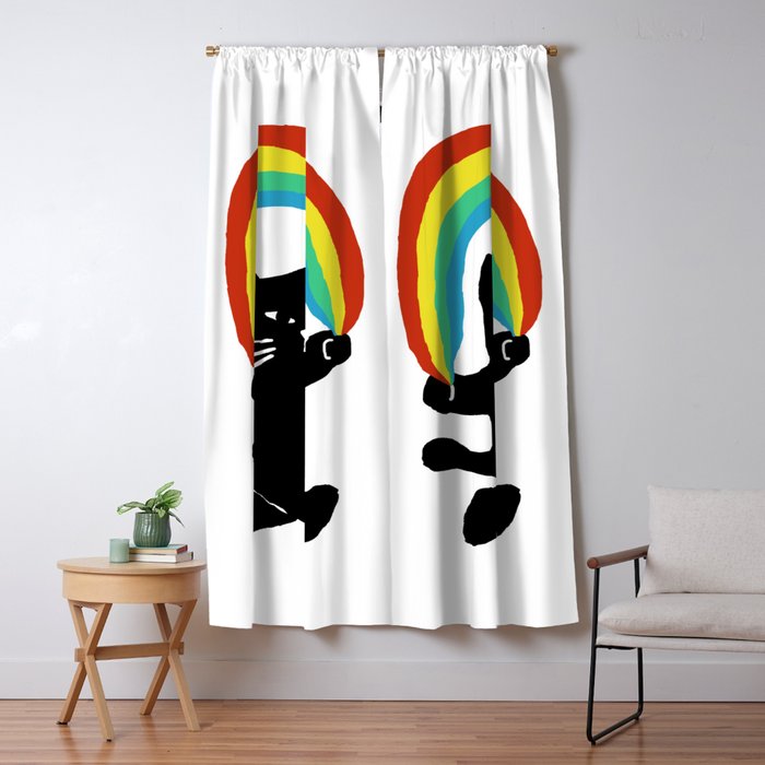 Rainbow cat Window Curtain Gallery Image 5