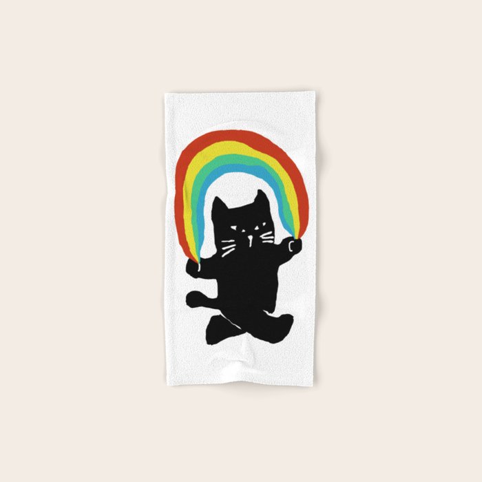 Rainbow cat Bath Towel Gallery Image 1