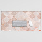 Mermaid Pattern, Pink Aesthetic Desk Mat Gallery Image 1