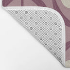 Violet Retro Flowers Vintage Daisy Floral Geometric Bath Mat Gallery Image 2