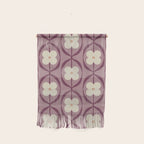 Violet Retro Flowers Vintage Daisy Floral Geometric Wall Hanging Gallery Image 1