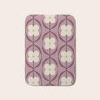 Violet Retro Flowers Vintage Daisy Floral Geometric Bath Mat Gallery Image 1