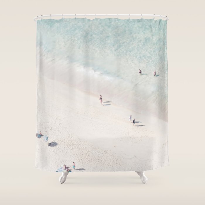 Beach Love 2 (part of a diptych) - Aerial Beach - Ocean - Travel photography Shower Curtain Gallery Image 1