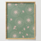 Make A Wish Dandelion Pattern in Sage Green & Peach Serving Tray Gallery Image 1