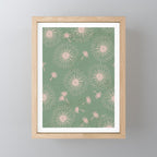 Make A Wish Dandelion Pattern in Sage Green & Peach Mini Art Print Gallery Image 1