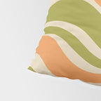 Retro Modern Liquid Swirl Abstract Pattern in Avocado Green, Orange, and Beige Pillow Sham Gallery Image 4
