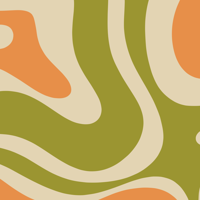 Retro Modern Liquid Swirl Abstract Pattern in Avocado Green, Orange, and Beige Coffee Mug Gallery Image 2