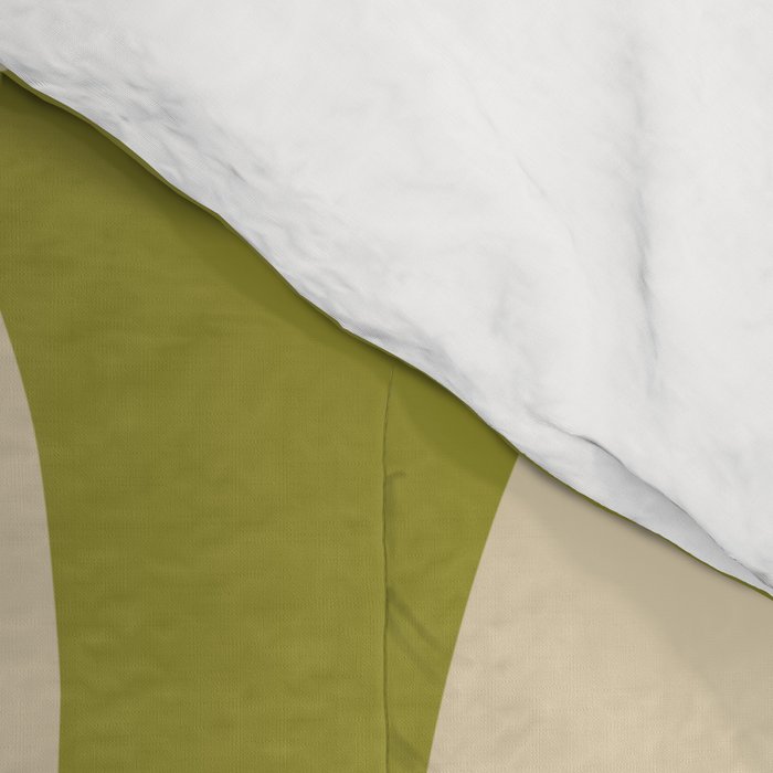 Retro Modern Liquid Swirl Abstract Pattern in Avocado Green, Orange, and Beige Comforter Gallery Image 4