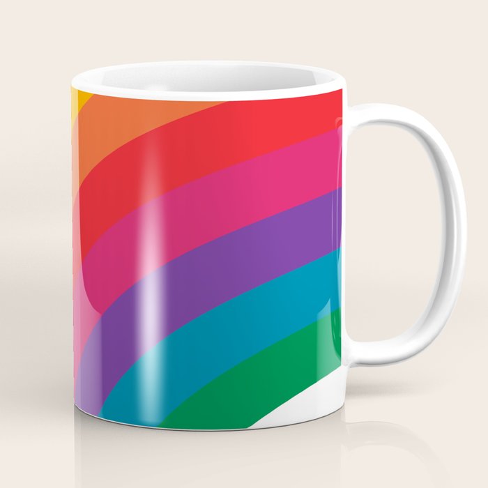 Retro Bright Rainbow - Left Side Coffee Mug Gallery Image 1