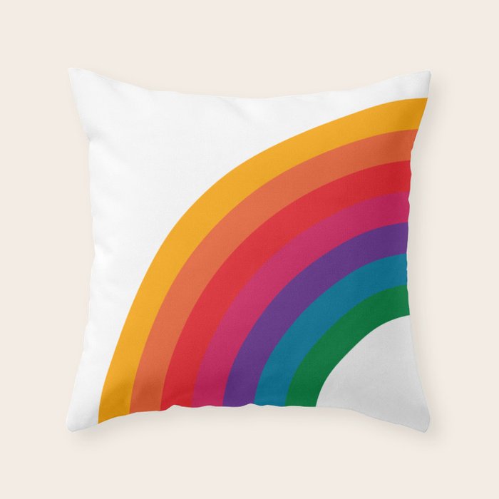 Retro Bright Rainbow - Left Side Throw Pillow Gallery Image 6