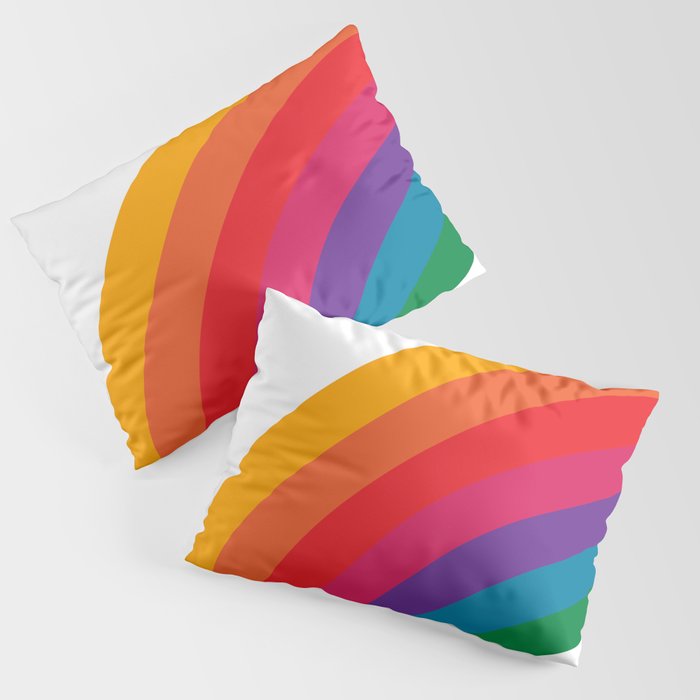 Retro Bright Rainbow - Left Side Pillow Sham Gallery Image 3