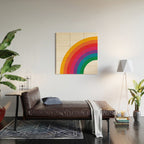 Retro Bright Rainbow - Left Side Wood Wall Art Gallery Image 2