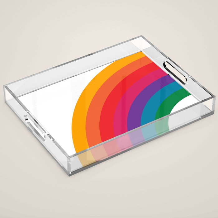 Retro Bright Rainbow - Left Side Acrylic Tray Gallery Image 1