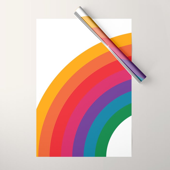 Retro Bright Rainbow - Left Side Wrapping Paper Gallery Image 1