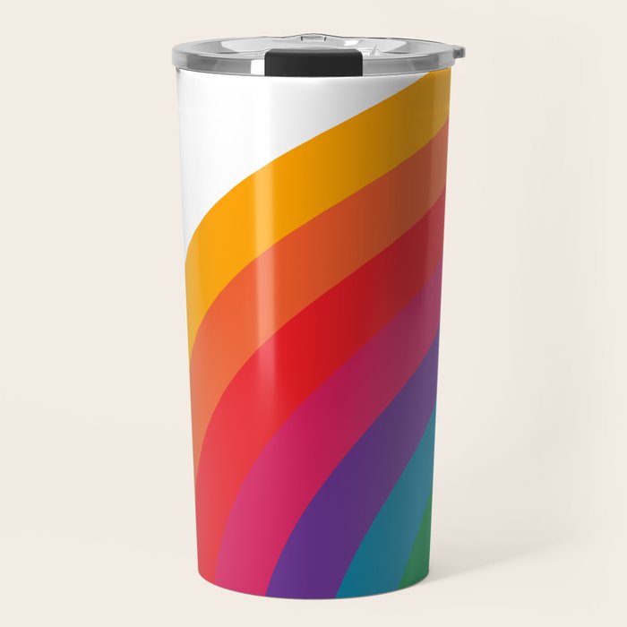 Retro Bright Rainbow - Left Side Travel Mug Gallery Image 1