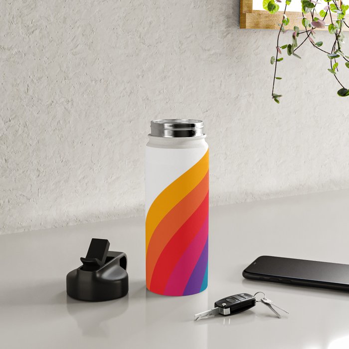 Retro Bright Rainbow - Left Side Water Bottle Gallery Image 5