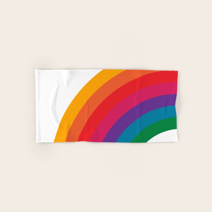 Retro Bright Rainbow - Left Side Bath Towel Gallery Image 1