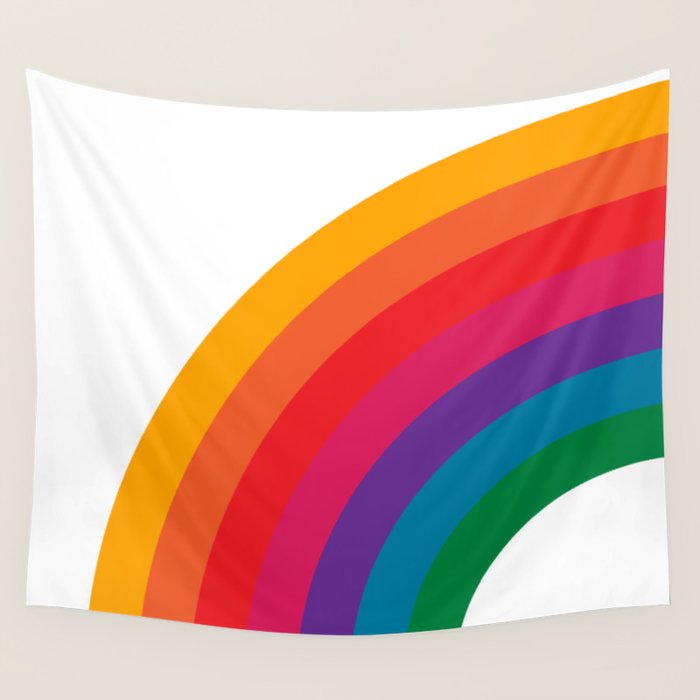Retro Bright Rainbow - Left Side Wall Tapestry Gallery Image 4