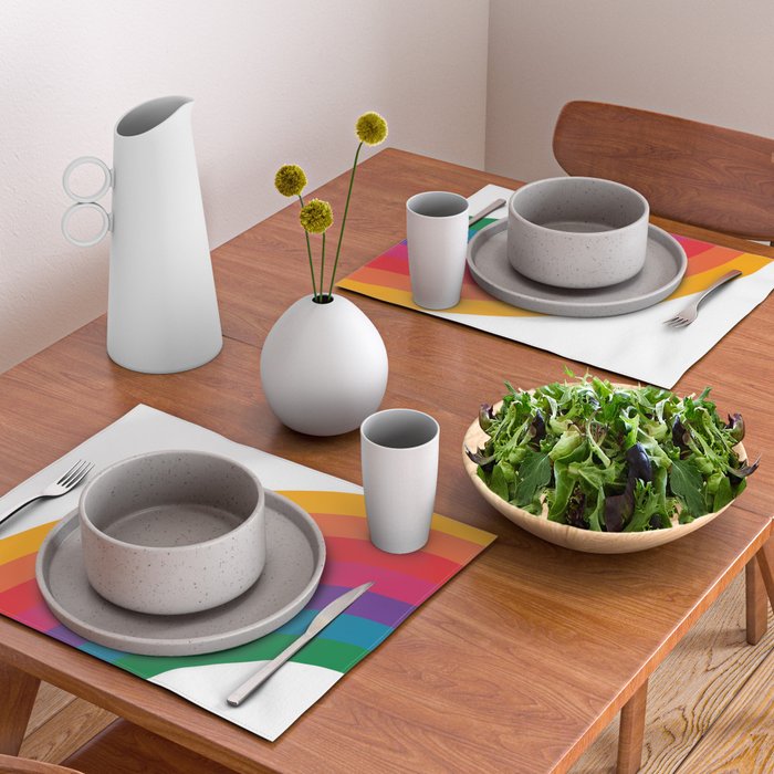 Retro Bright Rainbow - Left Side Placemat Gallery Image 2