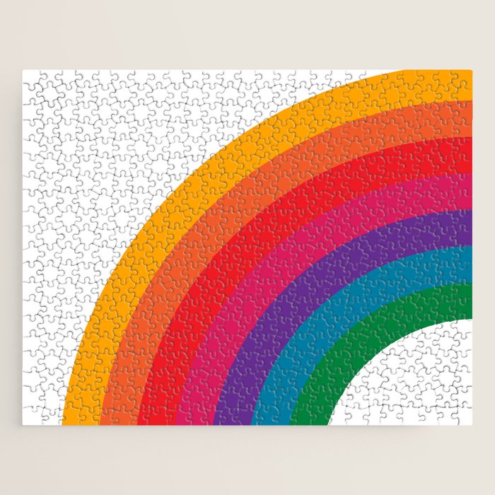 Retro Bright Rainbow - Left Side Jigsaw Puzzle Gallery Image 1