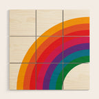 Retro Bright Rainbow - Left Side Wood Wall Art Gallery Image 1