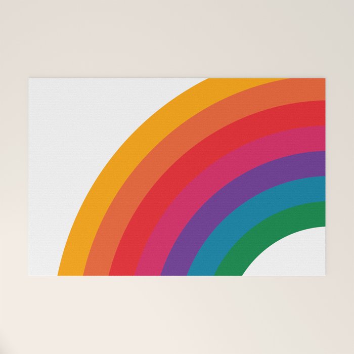Retro Bright Rainbow - Left Side Welcome Mat Gallery Image 1