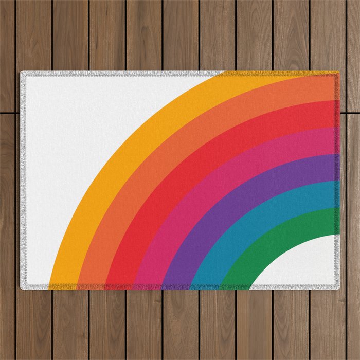 Retro Bright Rainbow - Left Side Outdoor Rug Gallery Image 1